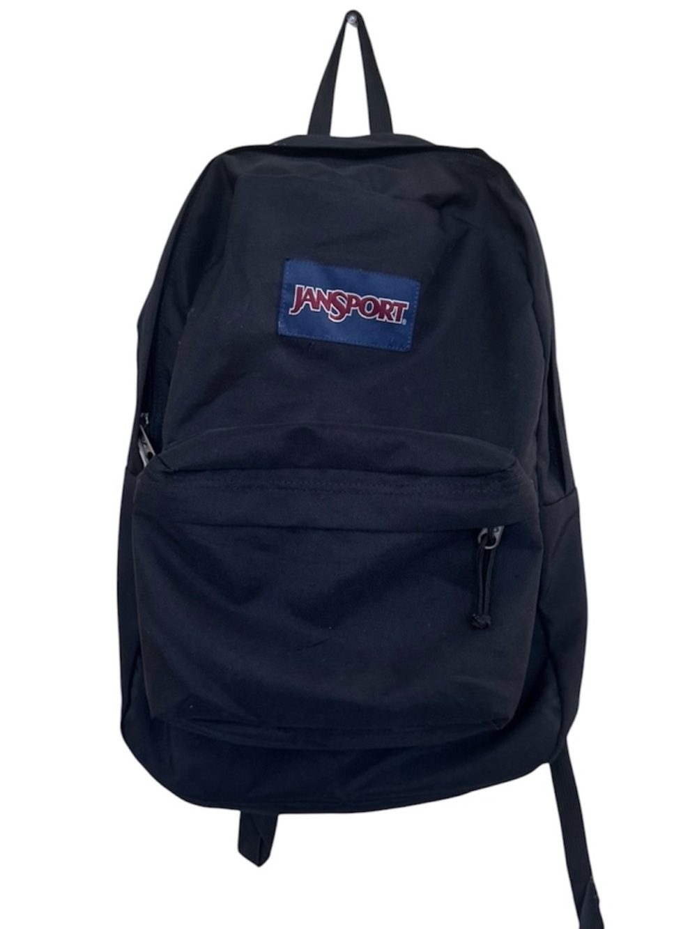 Jansport Black Backpack with Blue Logo Patch